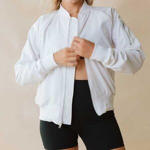 Albion Fit White Bomber Jacket